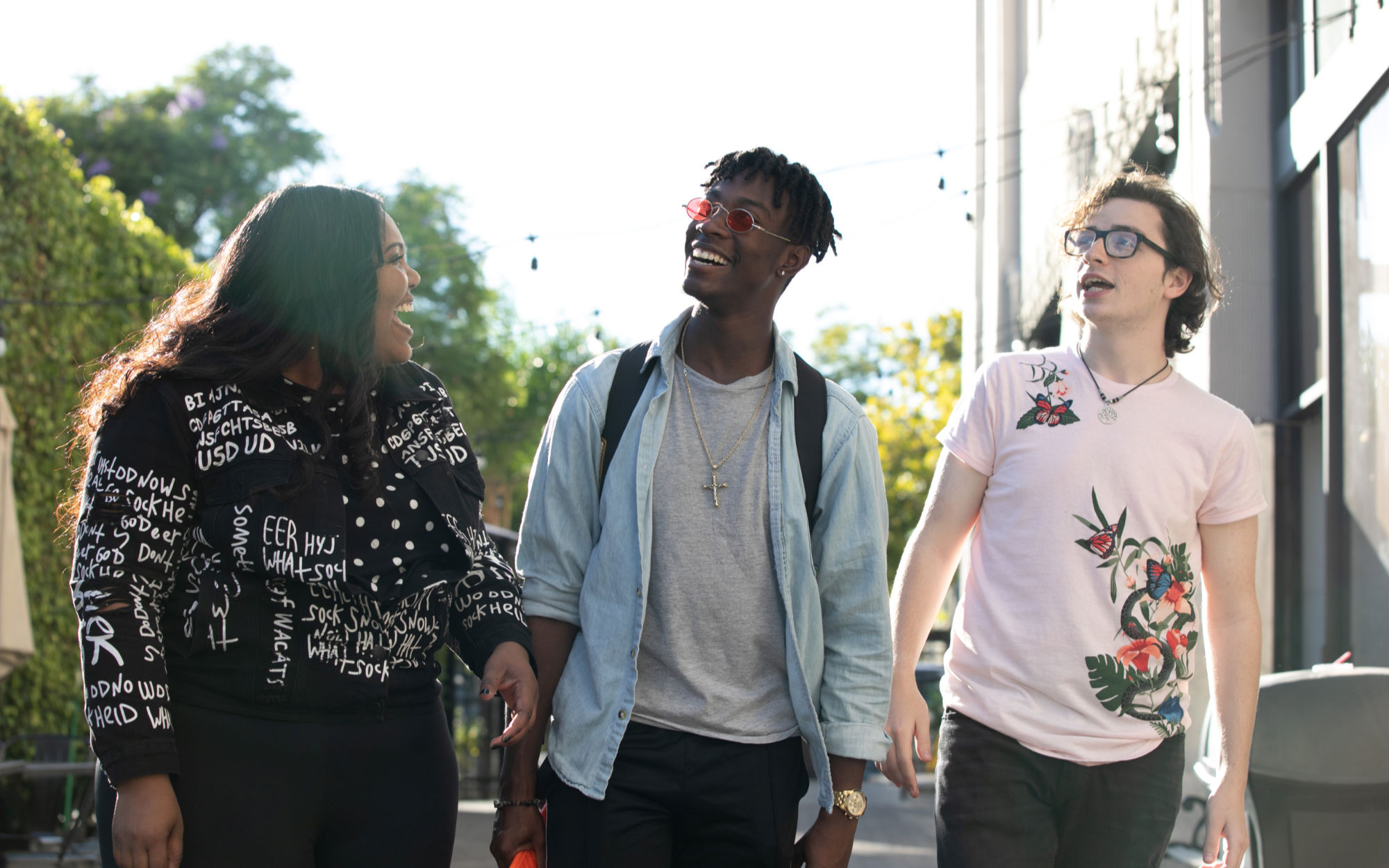 Students walking and talking